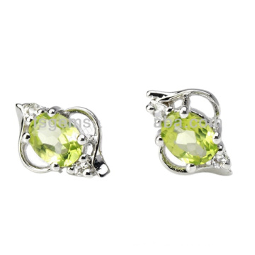 Edelstein 925er Sterlingsilber Peridot-Ohrring